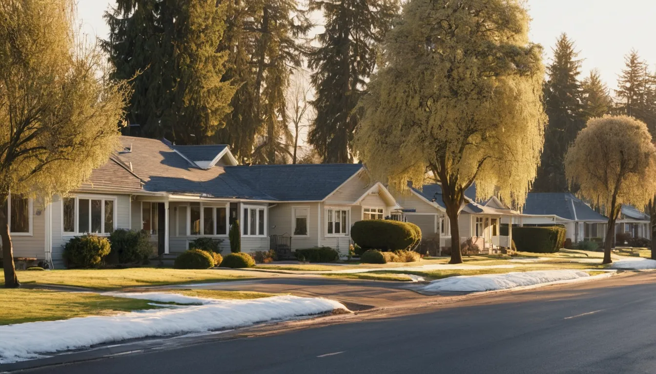 A residential street with older bungalows and ranch homes in Orland Park